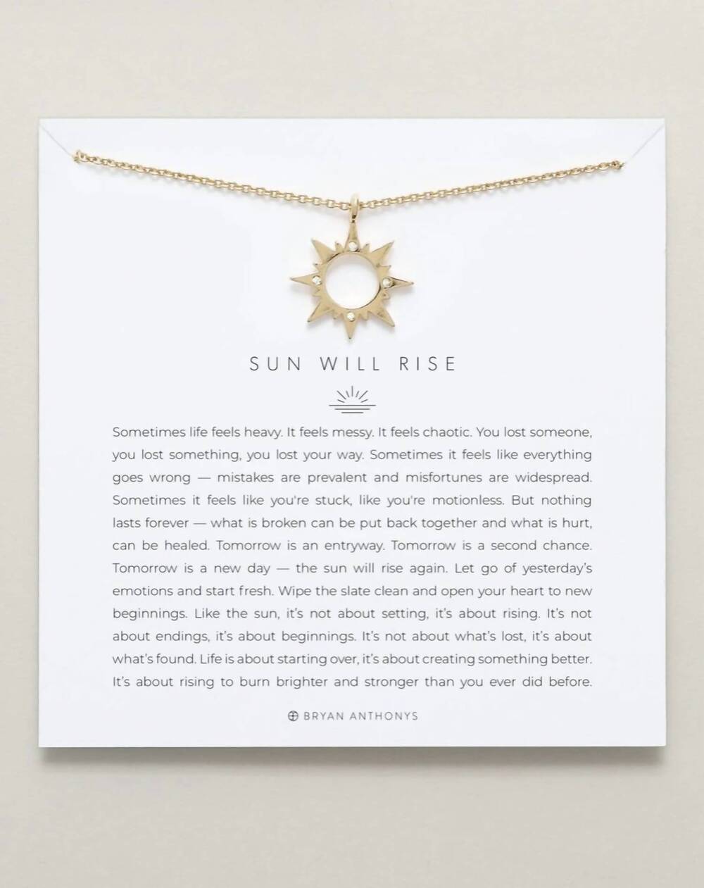 NEW BRYAN ANTHONYS sun will rise necklace in gold